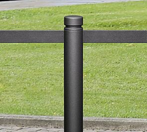 Rabattengeländer mit Poller BOULEVARD 60 für Verbindungsflachstahl