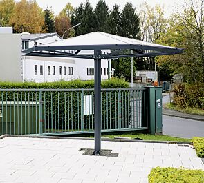 <div id=""container"" class=""container"">Raucherunterstand FUMAT, 6-eckig, Dachbreite x Dachtiefe 3450 mm x 3950 mm, Stahlkonstruktion in RAL 7016 anthrazitgrau</div>
