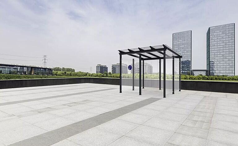 Raucherunterstand PEGASUS, Dachbreite x Dachtiefe 3300 mm x 2400 mm, Rück-/Seiten-/Windschutzwand ESG, Aufkleber Zigarette, Klarglas, Stahlkonstruktion in RAL 7016 anthrazitgrau