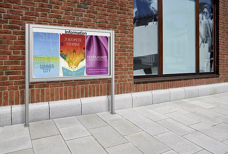 schaukasten-ikaria__shoKAT0074316 Schaukasten IKARIA zum Einbetonieren, für 27 x DIN A4, Alu silber