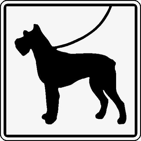 Schild: Hunde anleinen (Symbol)