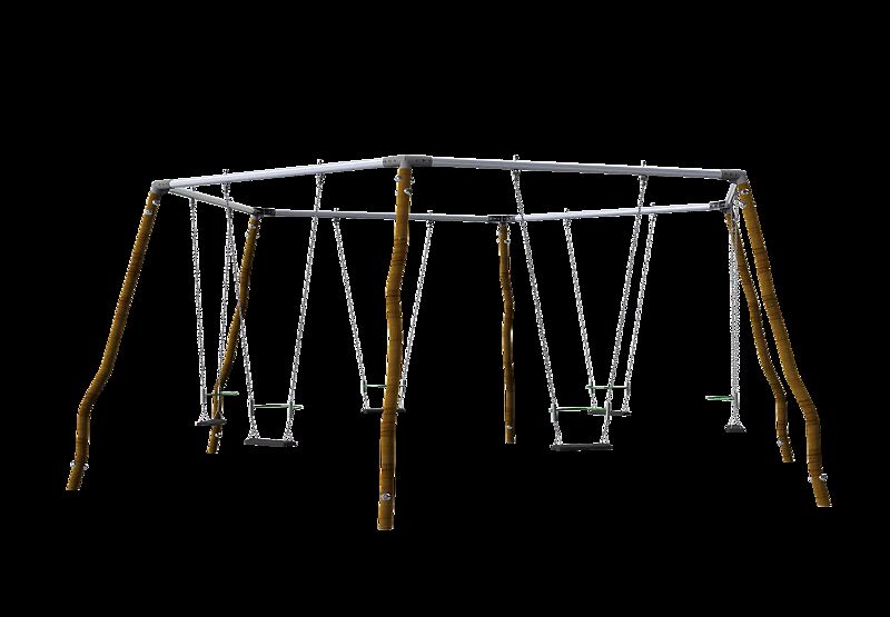 Sechseckschaukel FELIKS mit 6 Standard-Sicherheitsschaukelsitzen