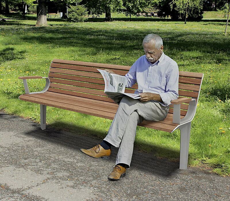 Seniorenbank EMAU SOLO mit Jatobaholzbelattung