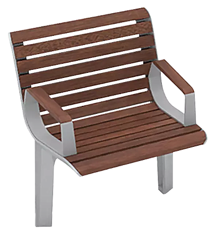 <div id="container" class="container">Sitz EMAU SOLO mit Rückenlehne und Armlehnen, mit Jatobaholzbelattung</div>