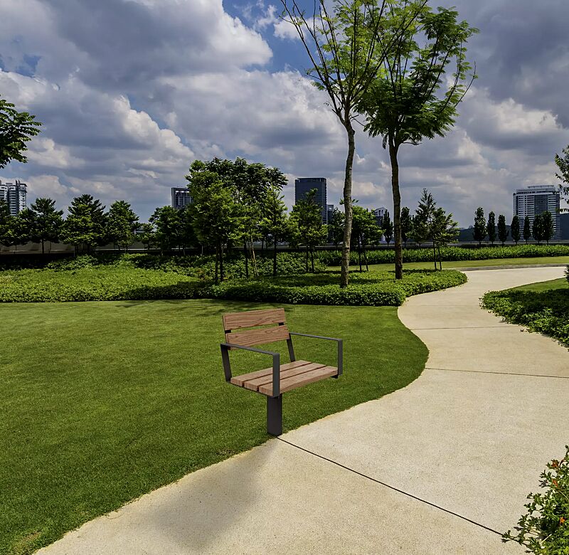 sitz-unola__shoKAT0073799 Sitz UNOLA FRONTE, mit Rücken- und Armlehnen, mit Eschenholzbelattung, Breite 650 mm, Stahlteile in RAL 7016 anthrazitgrau