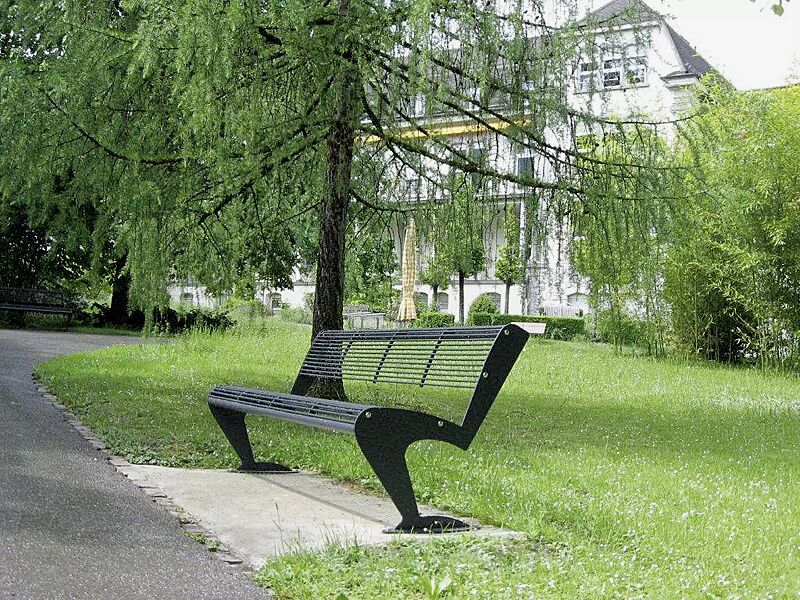 sitzbank-albatros__shoKAT0024033 Sitzbank ALBATROS mit Rückenlehne, in RAL 7016 anthrazitgrau