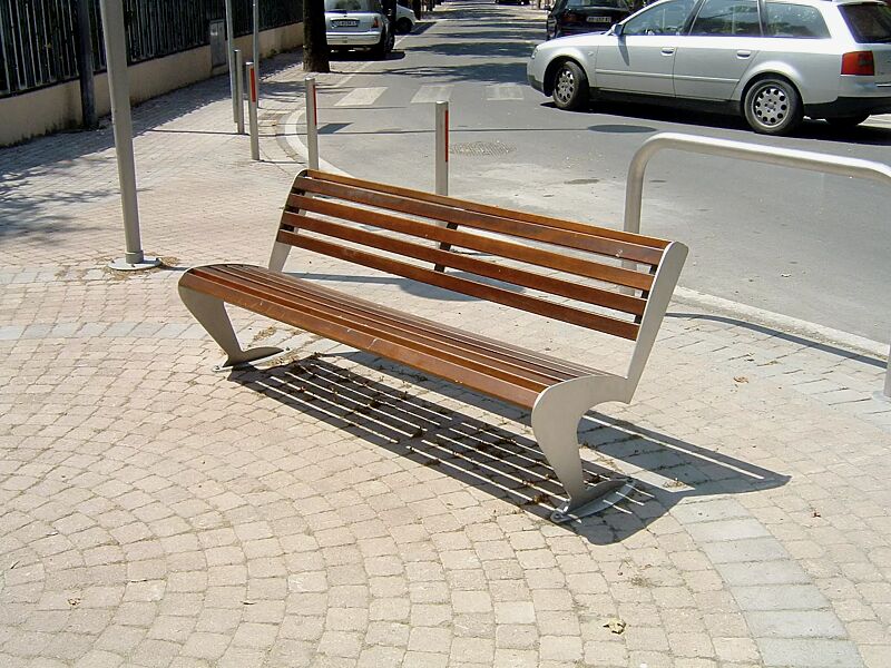 sitzbank-albatros__shoKAT0051233 Sitzbank ALBATROS mit Rückenlehne, mit Hartholzbelattung, aus Edelstahl