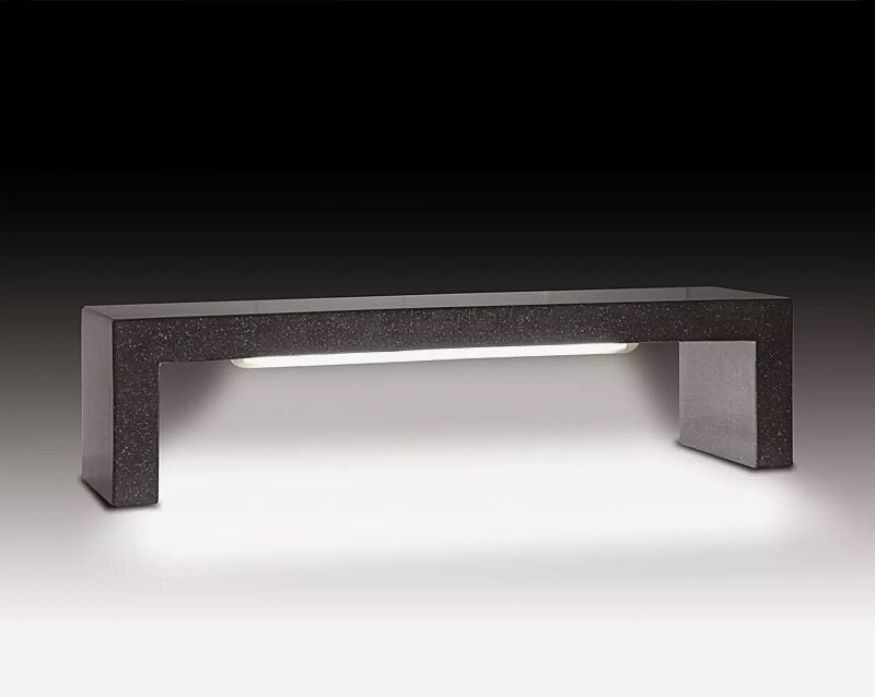 sitzbank-andromeda__shoKAT0039297 Sitzbank ANDROMEDA, rekonstituierter Naturstein (poliert) mit transparenter Beschichtung in schwarz - 20P, mit Beleuchtung