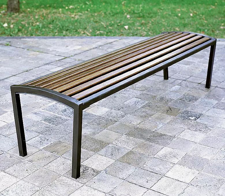 sitzbank-camilla__shoKAT0016802 Sitzbank CAMILLA ohne Rückenlehne, mit Hartholzbelattung, Stahlteile in RAL 7016 anthrazitgrau