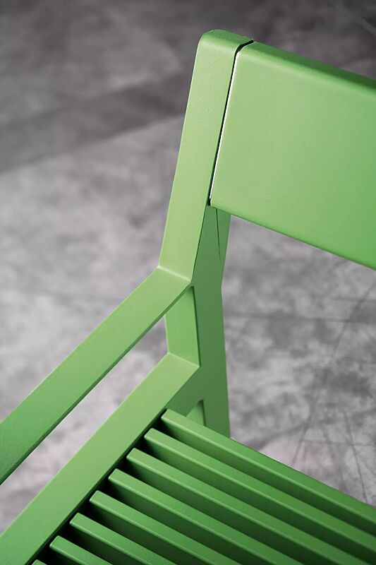 sitzbank-casteo__shoKAT0059757 Sitzbank CASTEO mit Rückenlehne und Armlehnen, in RAL 6018 gelbgrün