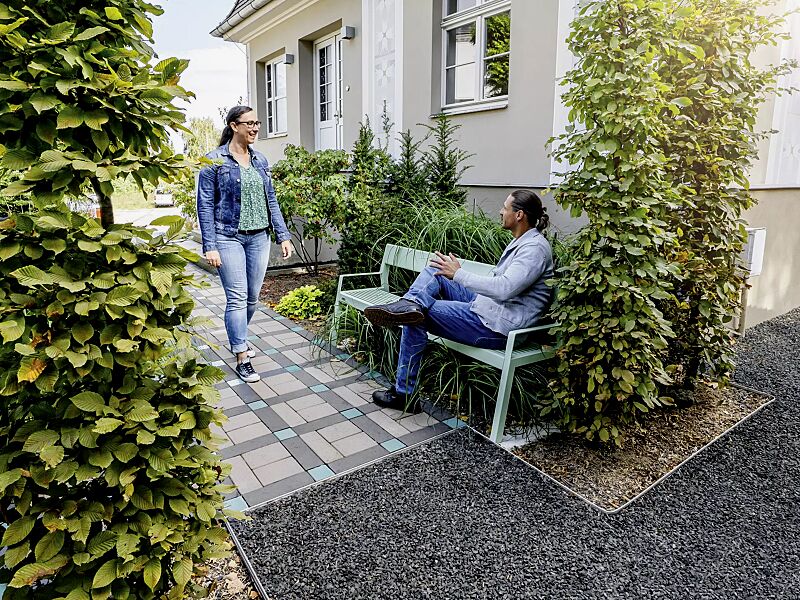 sitzbank-casteo__shoKAT0067945 Sitzbank CASTEO mit Rückenlehne und Armlehnen, in RAL 6027 lichtgrün