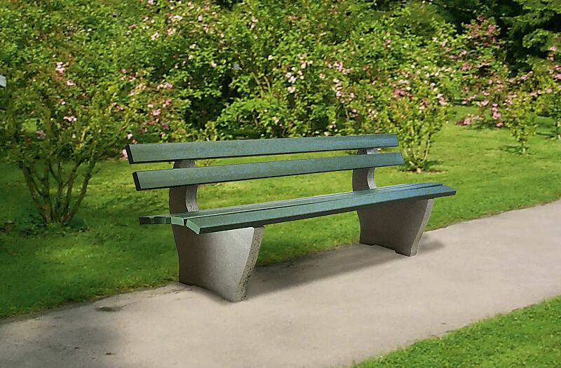 sitzbank-catania__shoKAT0002847 Sitzbank CATANIA, mit Recycling-Kunststoffbelattung, in grün ähnlich RAL 6005