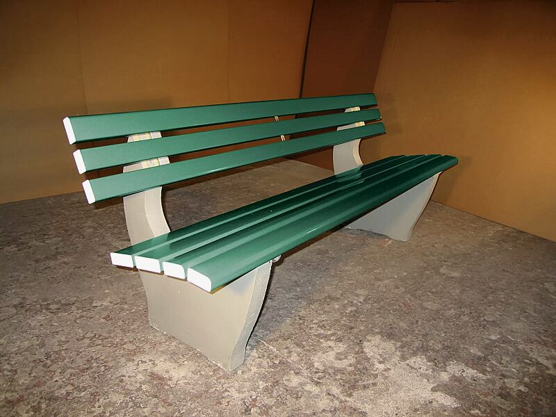 sitzbank-catania__shoKAT0071859 Sitzbank CATANIA, mit PVC-Kunststoffbelattung mit Holzeinlage, in grün ähnlich RAL 6005