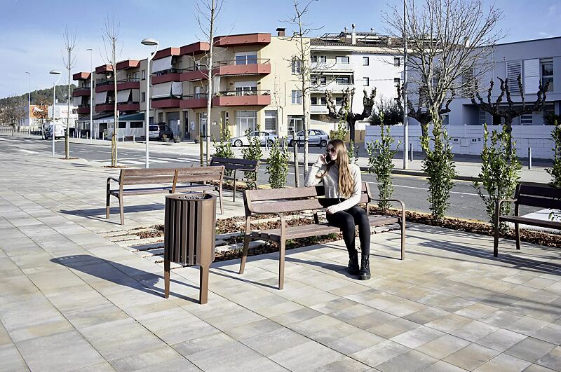 Sitzbank CITIZEN ECO mit Abfallbehälter CITIZEN