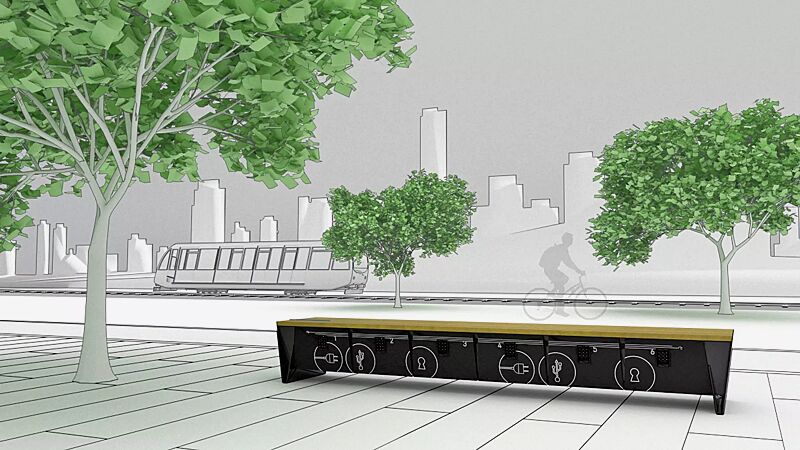 sitzbank-eblocq__shoKAT0061351 Sitzbank EBLOCQ mit Robinienholzbelattung, mit Zahlenschloss, Stahteile und Türen in RAL 9011 graphitschwarz