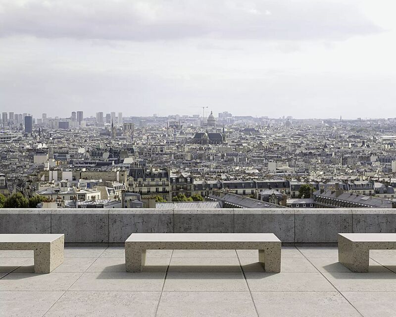 sitzbank-eraclea__shoKAT0042979 Sitzbank ERACLEA GRES ohne Rückenlehne, aus rekonstituiertem Marmor, Sitzfläche geschliffen, in bitticino