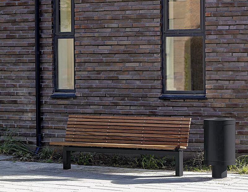 sitzbank-fjordpark__shoKAT0072159 Sitzbank FJORDPARK mit Rückenlehne, Stahlteile in RAL 7016 anthrazitgrau