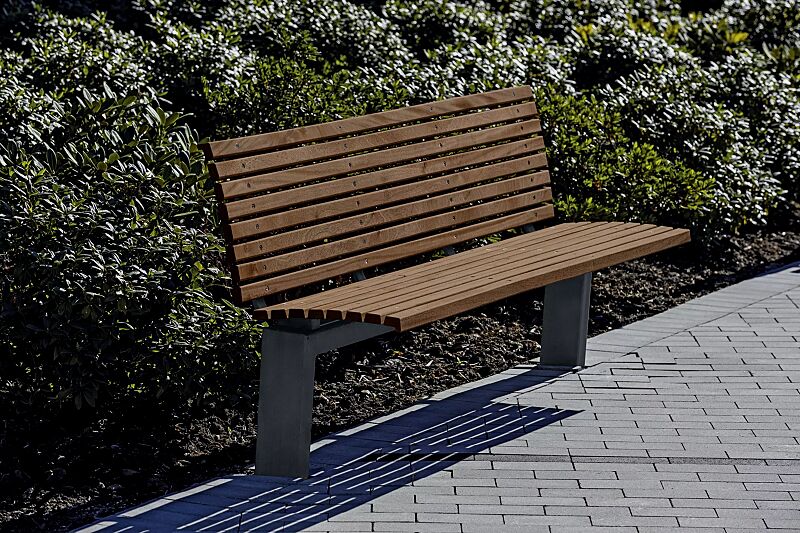 sitzbank-fjordpark__shoKAT0072161 Sitzbank FJORDPARK mit Rückenlehne, Stahlteile in RAL 7016 anthrazitgrau