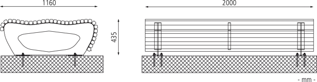 Sitzbank FLOW, ohne RL -  doppelseitig