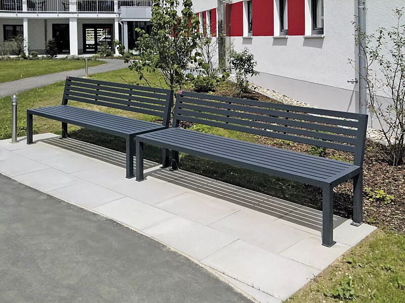 sitzbank-liguria__shoKAT0031230 Sitzbank LIGURIA mit Rückenlehne, zum Aufdübeln, mit Stahlauflage, in RAL 7016 anthrazitgrau