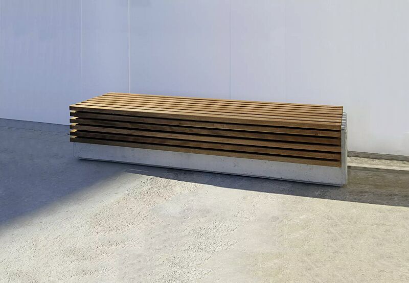 sitzbank-lithos__shoKAT0051275 Sitzbank LITHOS WOOD ohne Rückenlehne, mit Jatobaholzbelattung, Beton in naturweiß - 18