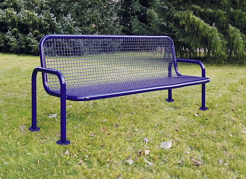 sitzbank-monza__shoKAT0020887 Sitzbank MONZA mit Armlehnen, zum Aufdübeln, 3-Sitzer in RAL 5017 verkehrsblau