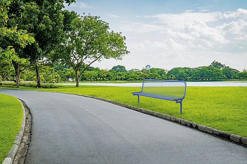 sitzbank-monza__shoKAT0070778 Sitzbank MONZA, zum Einbetonieren, in RAL 5017 verkehrsblau