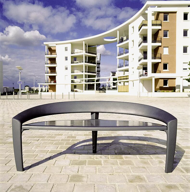 Sitzbank NASTRA mit niedriger Rückenlehne, in DB 703 eisenglimmer