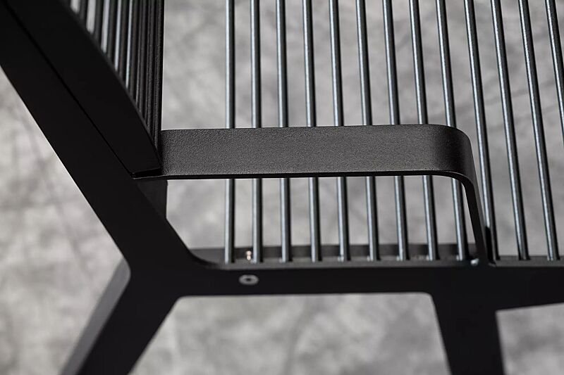 sitzbank-noale__shoKAT0060631 Sitzbank NOALE mit Rückenlehne und Armlehnen, in RAL 9005 tiefschwarz