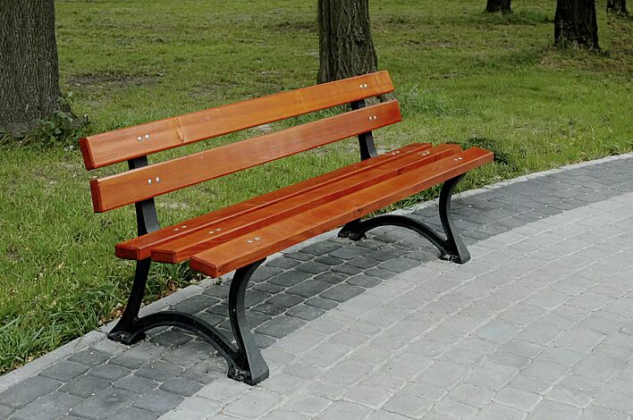 Sitzbank OSLO, Stahlteile in RAL 7021 schwarzgrau