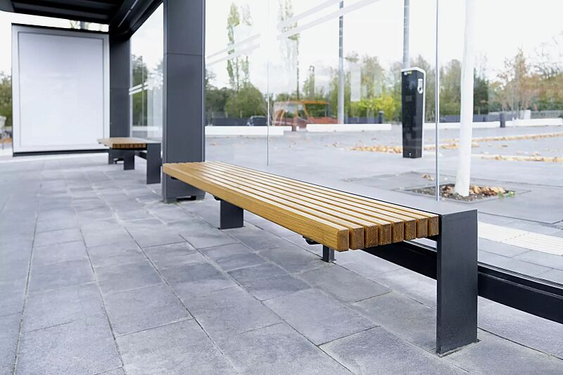 sitzbank-pure__shoKAT0066275 Sitzbank PURE, 3-Sitzer mit Holzauflage, Stahlkonstruktion in DB 703 eisenglimmer