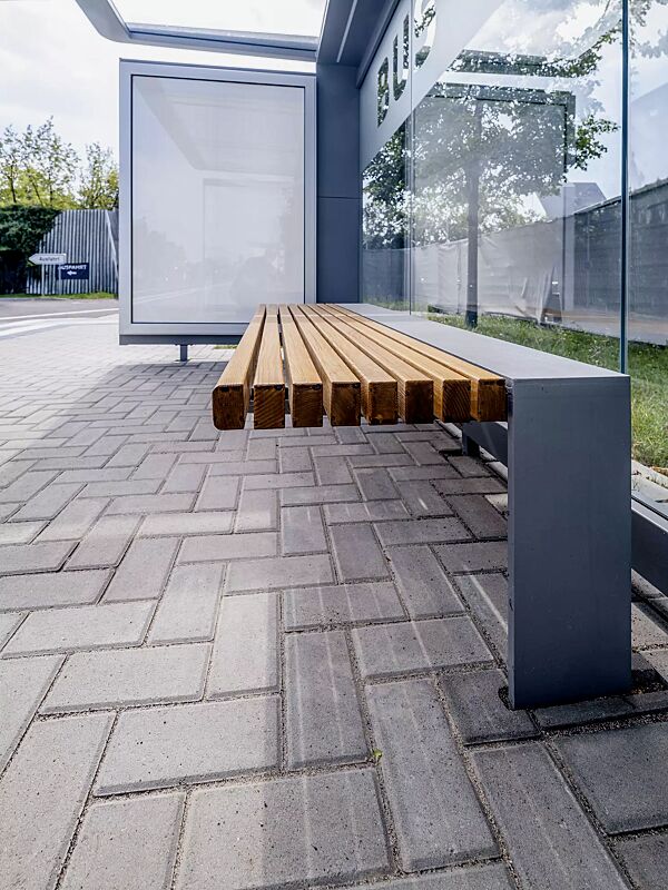 sitzbank-pure__shoKAT0071365 Sitzbank PURE, 3-Sitzer mit Holzauflage, Stahlkonstruktion in RAL 7037 staubgrau