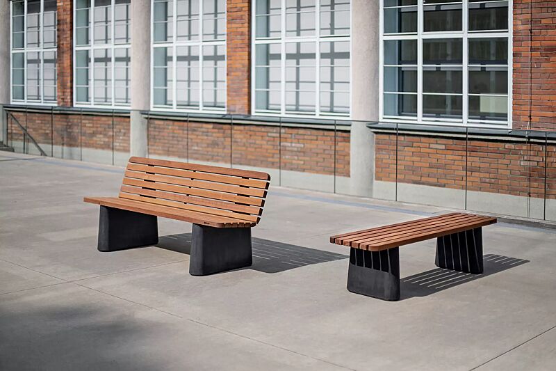 sitzbank-reforma__shoKAT0068716 Sitzbank REFORMA mit und ohne Rückenlehne, gerade, mit Längsbelattung, mit Jatobaholzbelattung, HSC®-Beton in dunkelgrau