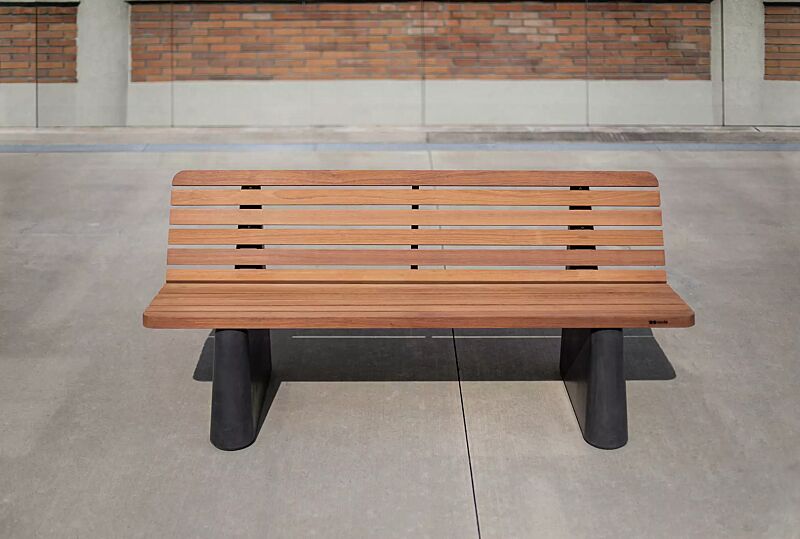 sitzbank-reforma__shoKAT0068717 Sitzbank REFORMA mit breiter Rückenlehne, gerade, mit Längsbelattung, mit Jatobaholzbelattung, HSC®-Beton in dunkelgrau