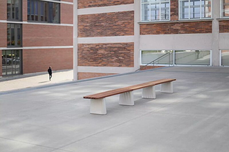 sitzbank-reforma__shoKAT0068945 Sitzbank REFORMA ohne Rückenlehne, gerade, mit Längsbelattung, mit Jatobaholzbelattung, HSC®-Beton in hellgrau