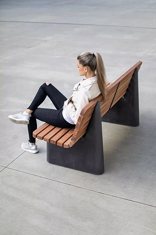 sitzbank-reforma__shoKAT0068964 Sitzbank REFORMA mit breiter Rückenlehne, gerade, mit Längsbelattung, mit Jatobaholzbelattung, HSC®-Beton in dunkelgrau