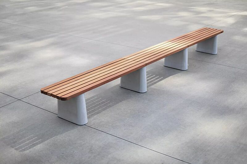 sitzbank-reforma__shoKAT0068967 Sitzbank REFORMA ohne Rückenlehne, gerade, mit Längsbelattung, mit Jatobaholzbelattung, HSC®-Beton in hellgrau