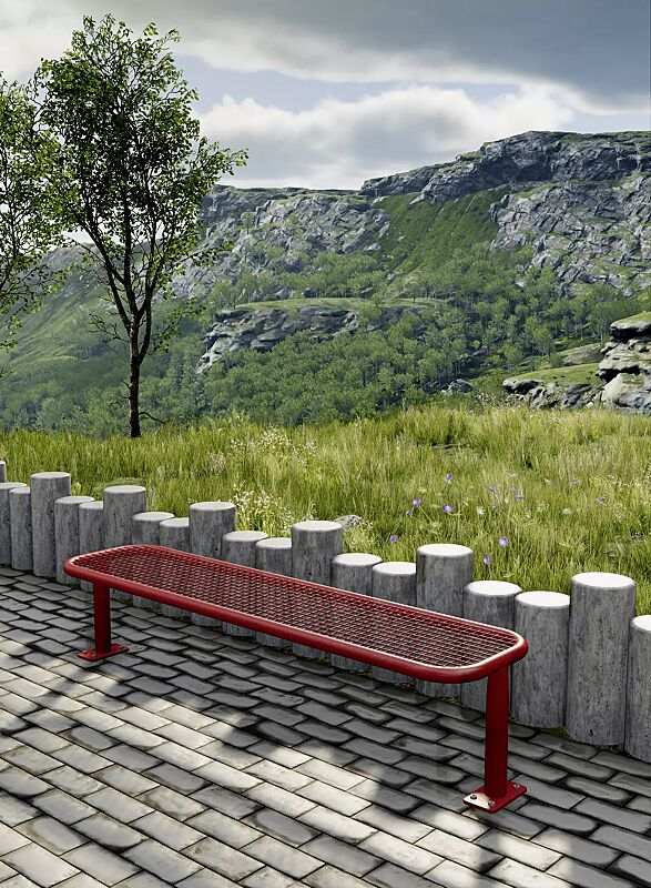 sitzbank-rimini__shoKAT0060843 Sitzbank RIMINI ohne Rückenlehnen, in RAL 3003 rubinrot