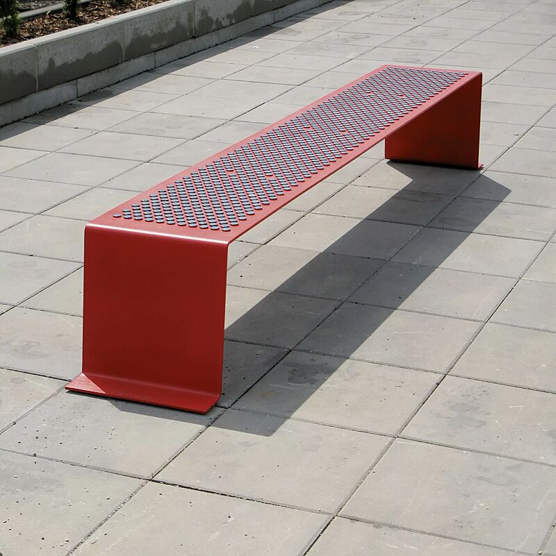 Sitzbank SINUS ohne Kunststoffnoppen, in RAL 3003 rubinrot