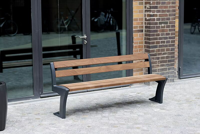 sitzbank-tallin__shoKAT0055579 Sitzbank TALLIN mit Rückenlehne, Aluminiumguss in RAL 7016 anthrazitgrau