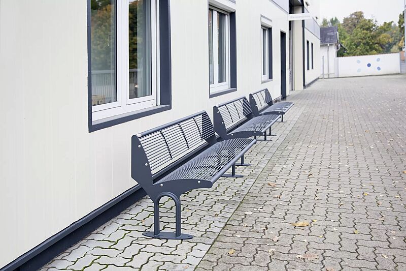 sitzbank-taurus__shoKAT0035238 Sitzbank TAURUS mit Rückenlehne, in RAL 7016 anthrazitgrau