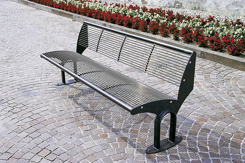 sitzbank-taurus__shoKAT0042481 Sitzbank TAURUS mit Rückenlehne, in RAL 7016 anthrazitgrau