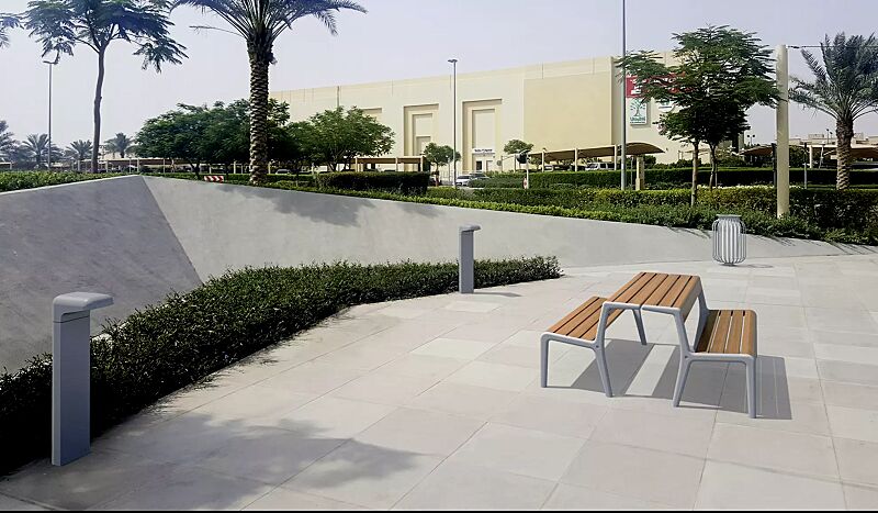 sitzbank-teo__shoKAT0061706 2 Sitzbänke TEO mit verlängerter Rückenlehne, Gusseisenteile in RAL 7035 lichtgrau