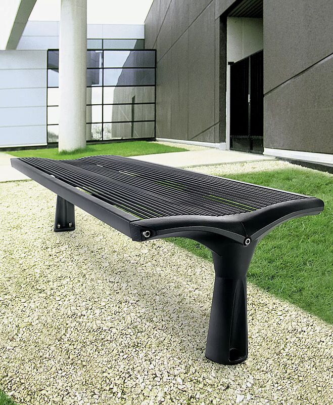 sitzbank-vesta__shoKAT0059127 Sitzbank VESTA ohne Rückenlehne, Sitzfläche aus Stahl, in RAL 9011 graphitschwarz