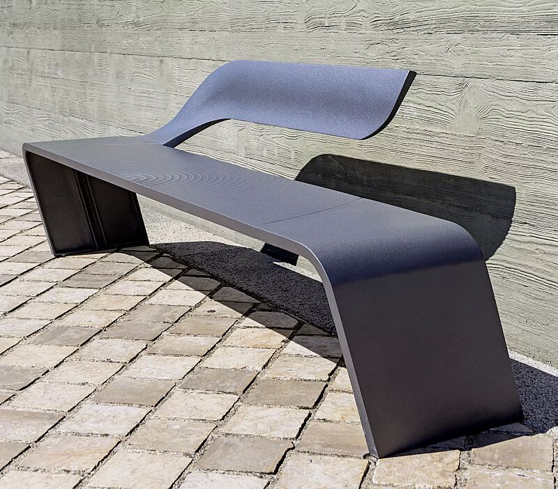 Sitzbank WAVE in RAL 7024 graphitgrau