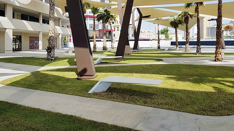 sitzbank-wing__shoKAT0056678 Sitzbank WING aus Beton, in Granitoptik weiß