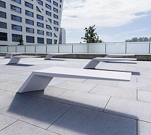 Sitzbank WING aus UTC®-Beton, in weiß