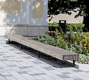 <div id="container" class="container">Sitzbank WOODY - modular erweiterbar, mit Kiefernholzbelattung lackiert in country brown</div>