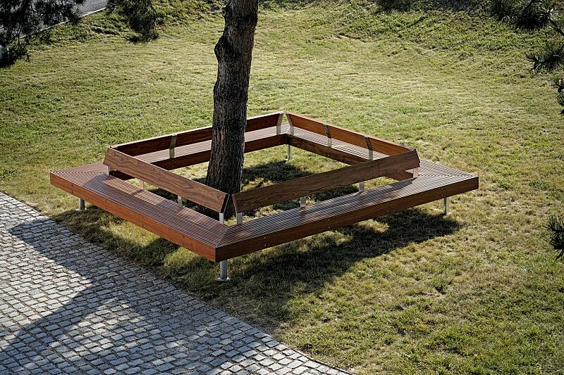 sitzbank-woody__shoKAT0035912 Viereckbank WOODY mit Rückenlehne, mit Jatobaholzbelattung