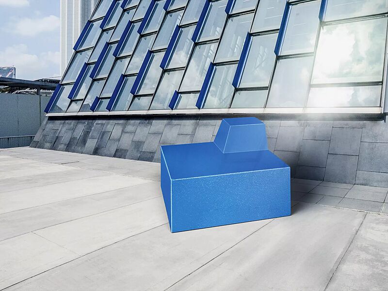 sitzelement-classic-line__shoKAT0070946 Sitzelement CLASSIC LINE - Outer Corner, mit kleiner Rückenlehne, in RAL 5015 himmelblau